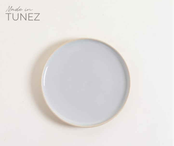 PLATO PLAYO KORBA GRIS CLARO BRILLANTE CON BEIGE 27 CM