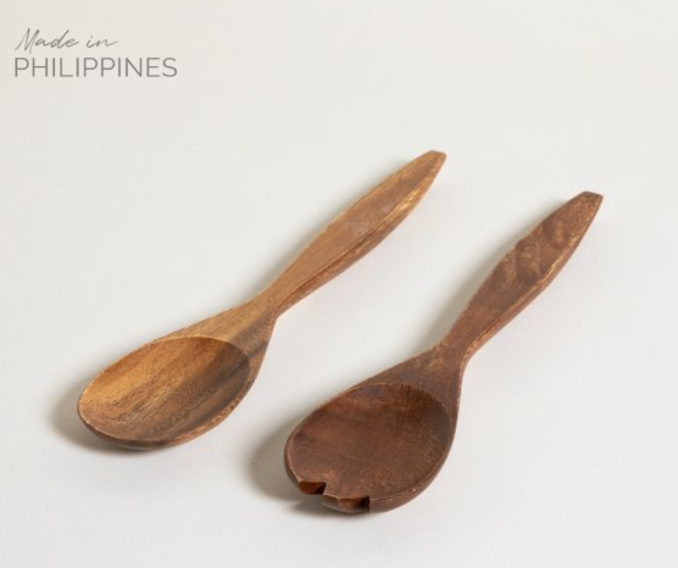 SET CUCHARA Y TENEDOR ACACIA MANILA MANGO PUNTA 25,4 CM