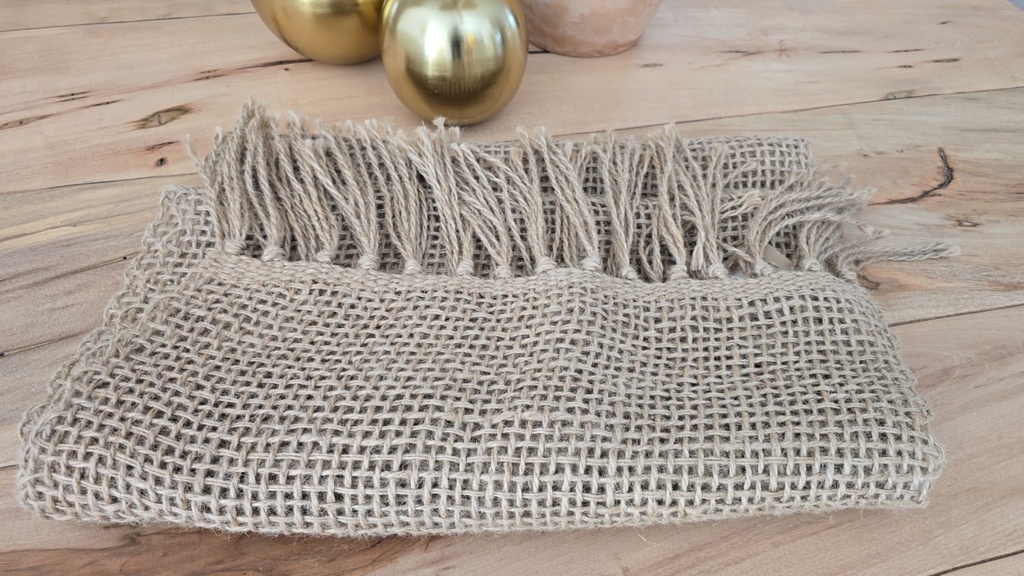 CAMINO DE MESA TEJIDO YUTE 260 X 60  - CRUDO