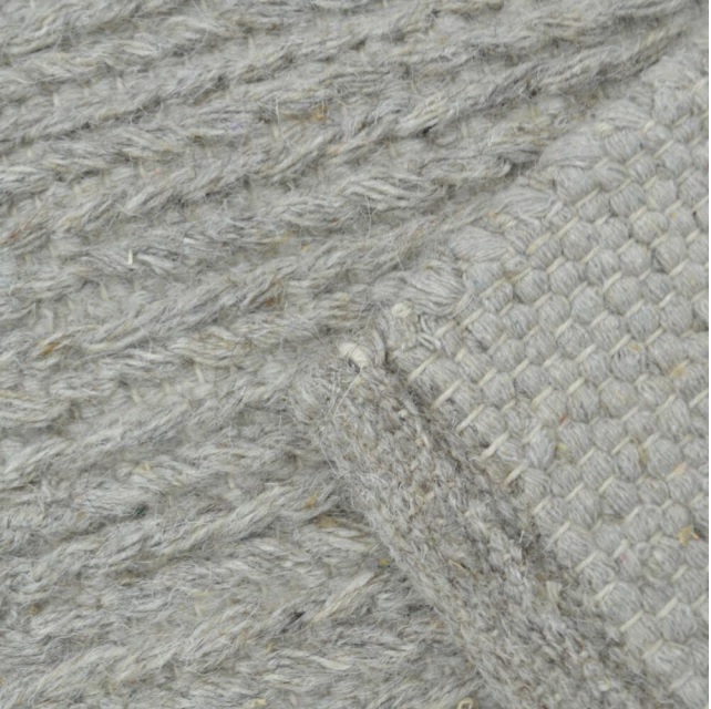 ALFOMBRA 160 x 230 CM RECTANGULAR LANA Y ALGODON GRIS