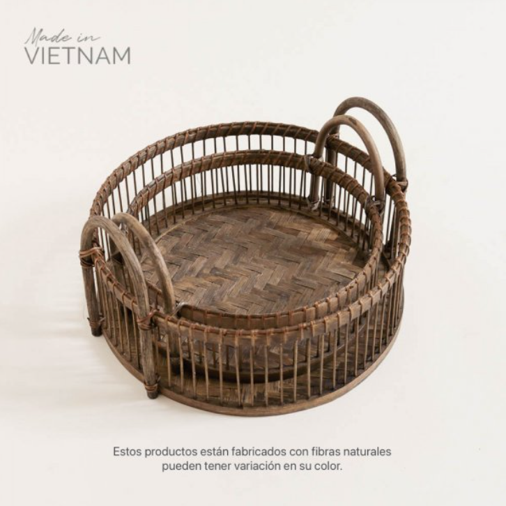 SET DE 2 BANDEJAS REDONDAS HANOI 31X11 / 25X8CM