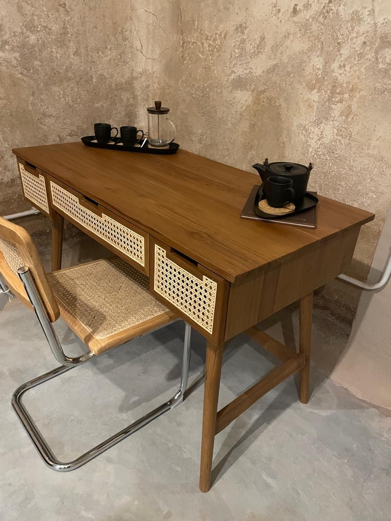 ESCRITORIO RETRO RATTAN 120X60X80 CM