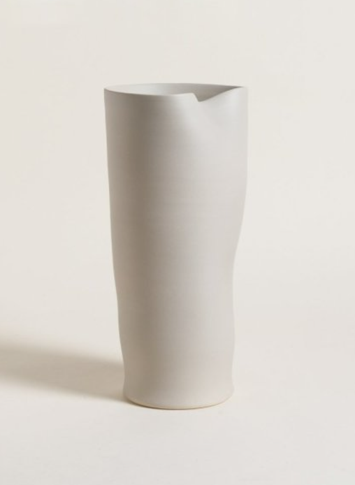 FLORERO DENTED CREAM 35X18 CM