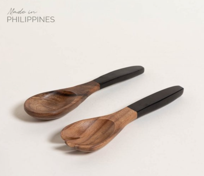 SET CUCHARA Y TENEDOR ACACIA MANILA BLACK