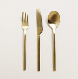 SET X 3 UTENSILIOS DE MESA AMSTERDAM DORADOS 20CM