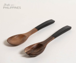 SET CUCHARA Y TENEDOR ACACIA MANILA BLACK 30,5 CM