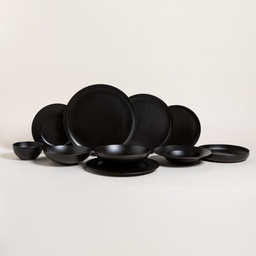 PLATO DE PORCELANA NEGRO 25 CM