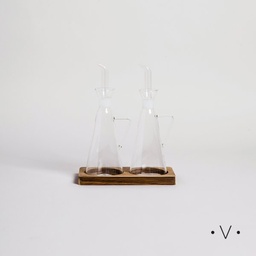 SET DE ACEITERA Y VINAGRERA CÓNICAS CON ASA 200 ML - VASSA