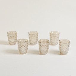 [0528053] SET X 6 VASOS BAJOS COLOR CHAMPAGNE DIAMANTE 250 ML