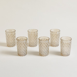 [0528052] SET X 6 VASOS ALTOS COLOR CHAMPAGNE DIAMANTE 350 ML