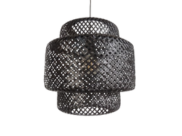 PANTALLA BAMBÚ AMARA NEGRO 40X40