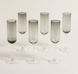 SET X 6 COPAS DE CHAMPAGNE FLORENCIA GREY