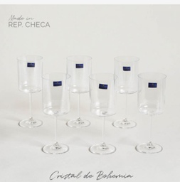 SET X 6 COPAS DE CRISTAL DE BOHEMIA ANITA 400 ML